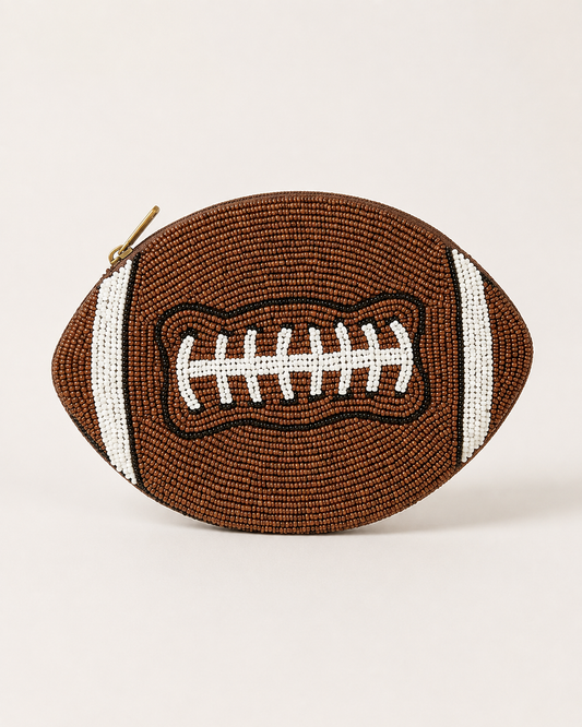 Football Beaded Coin Purse