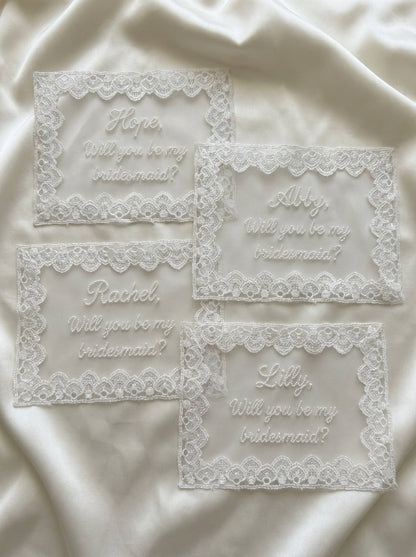 Personalized Bridesmaid Tulle Invitation