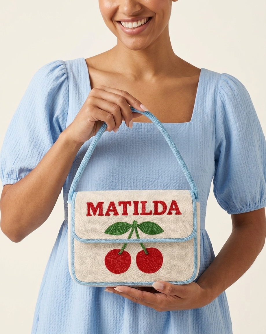 Cherry Beaded Shoulder Bag