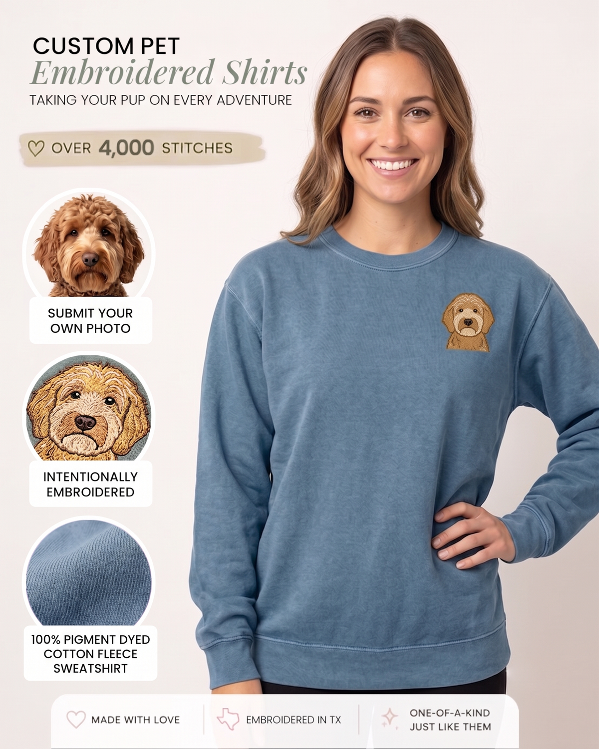 Custom Pet Embroidered Sweatshirt
