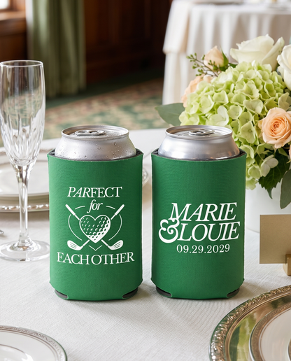 Golf Themed Wedding Can Coolers