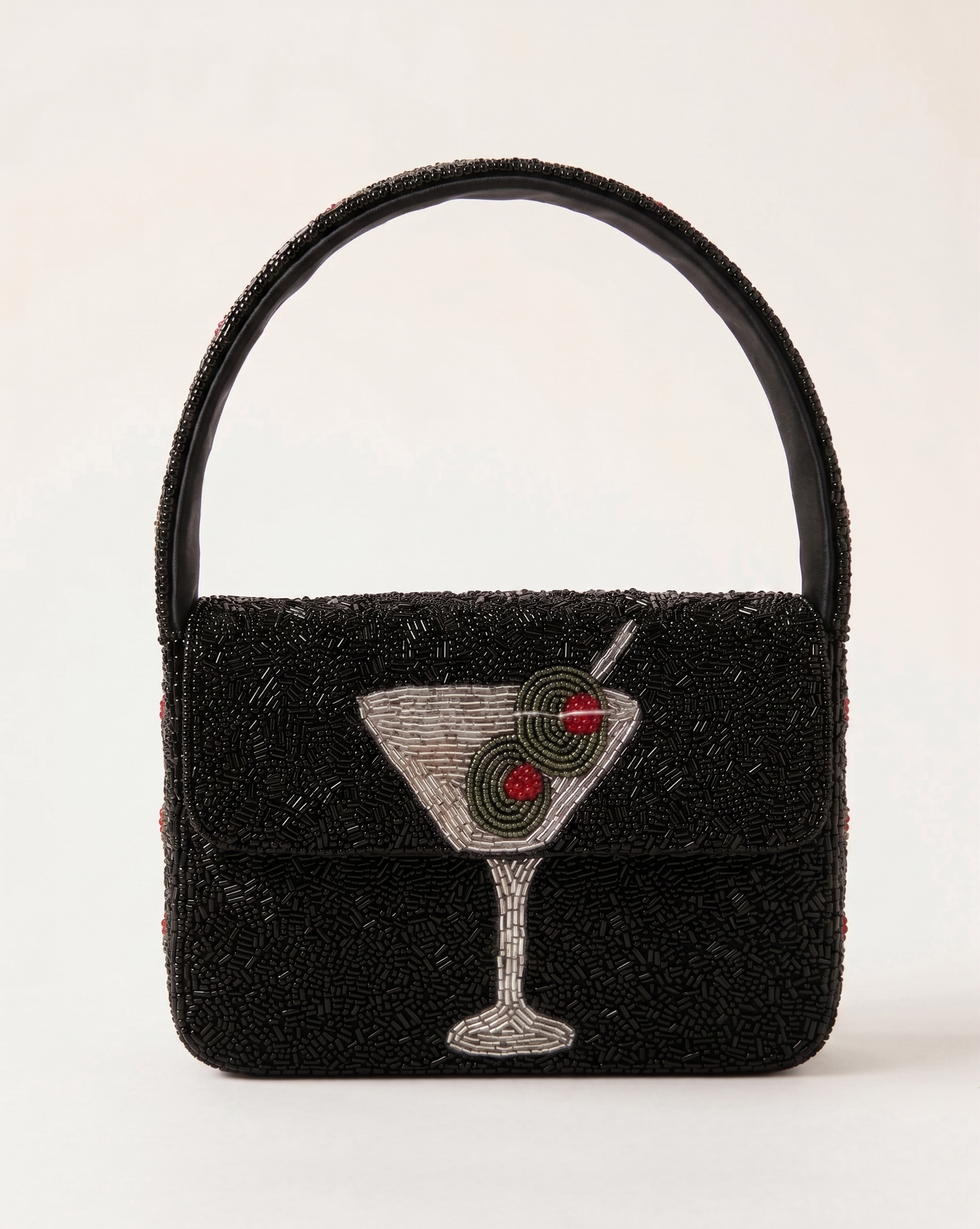 Olive Martini Beaded Shoulder Bag