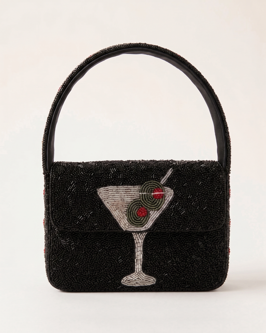 Olive Martini Beaded Shoulder Bag