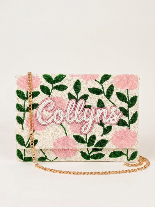 Custom Beaded Canvas Clutch for Bridesmaid