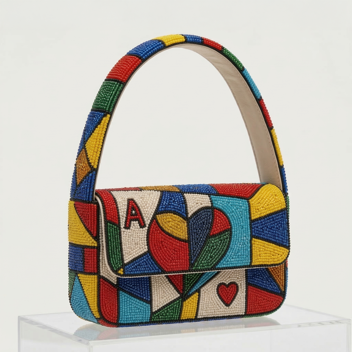 Ace of Hearts Beaded Handbag