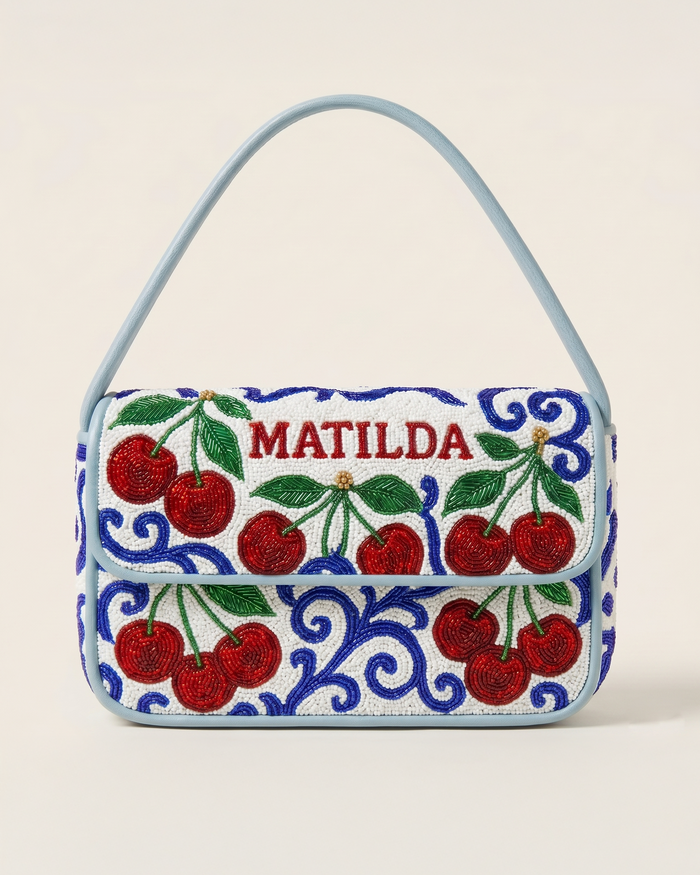 Cherry Beaded Shoulder Bag