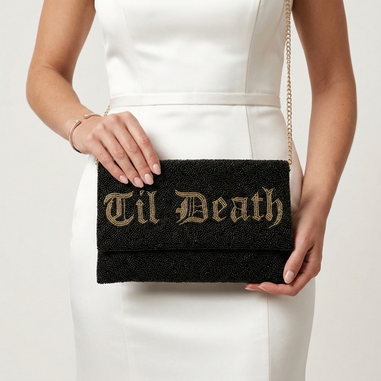 Til Death Beaded Bridal Clutch