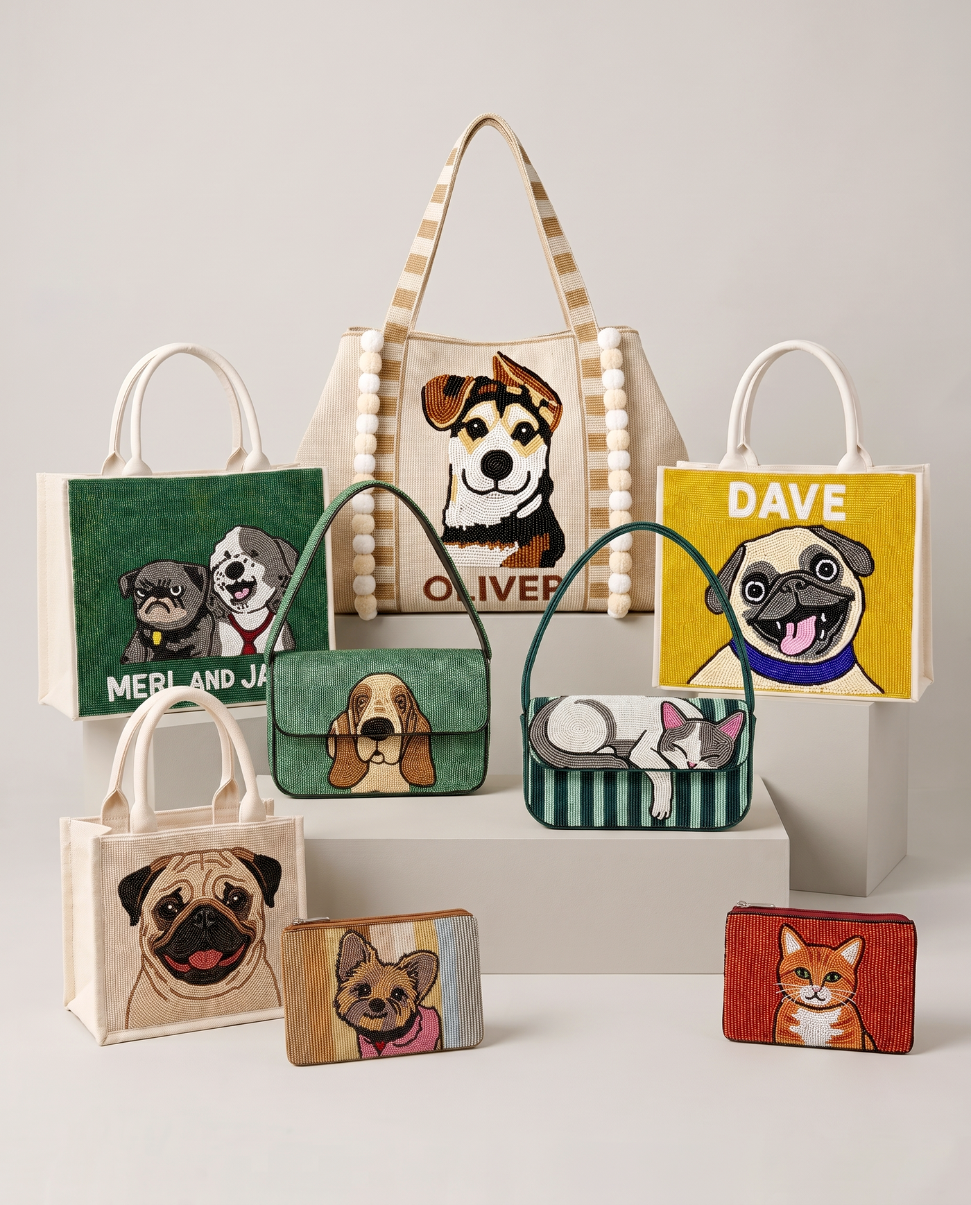 The Pet Edit — hand-beaded pet portrait bags and accessories