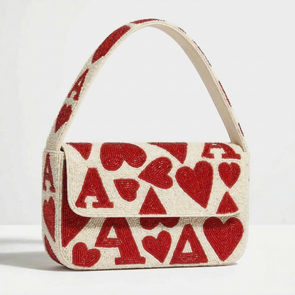 Ace of Hearts Beaded Handbag