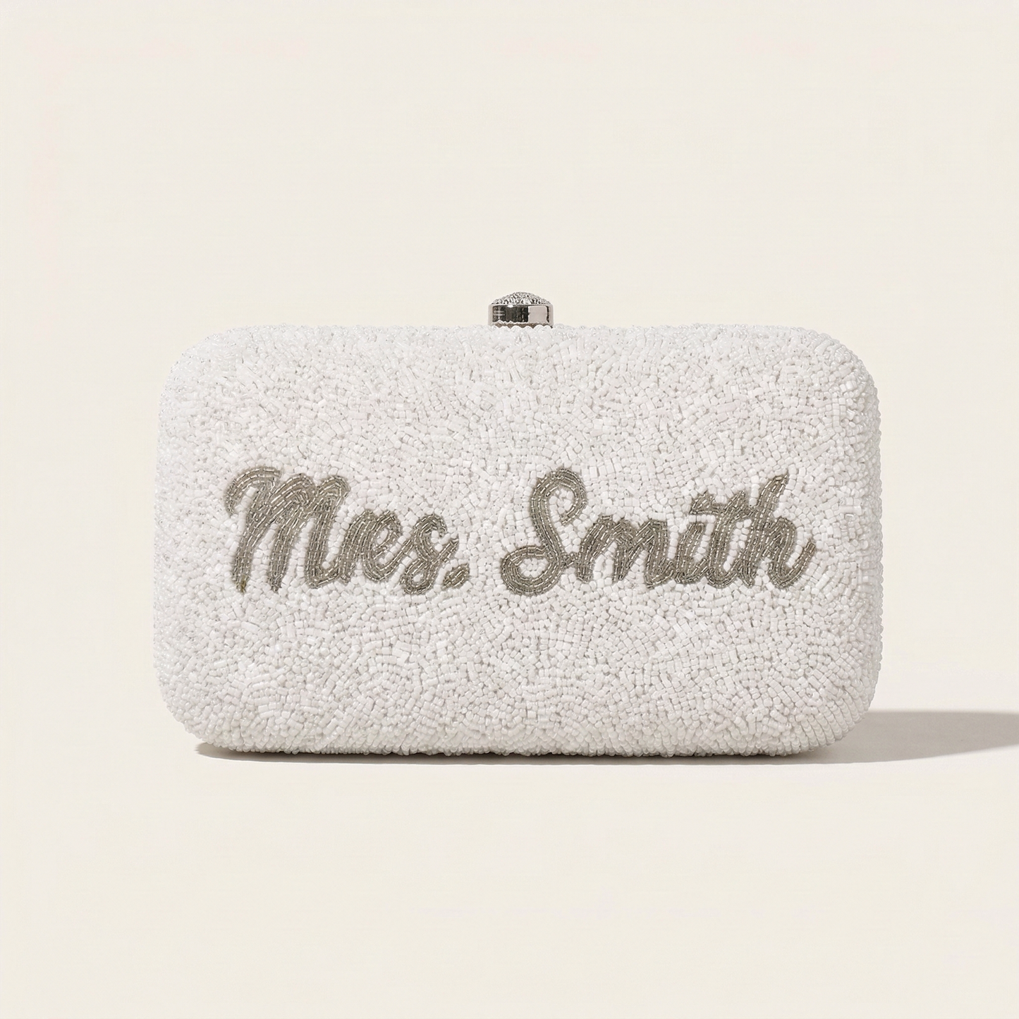 Beaded Bridal Box Clutch