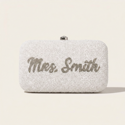 Beaded Bridal Box Clutch