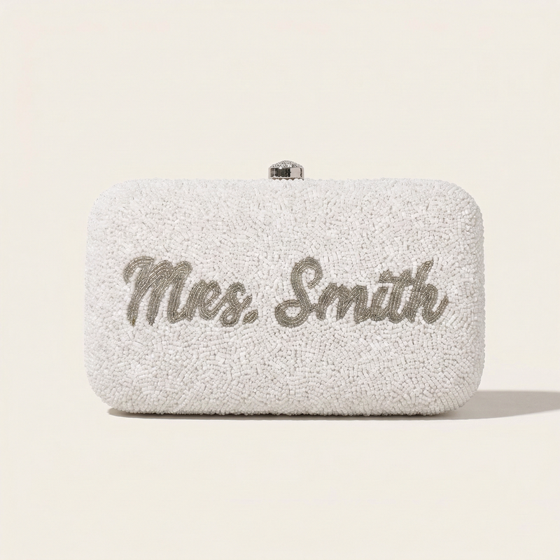 Beaded Bridal Box Clutch
