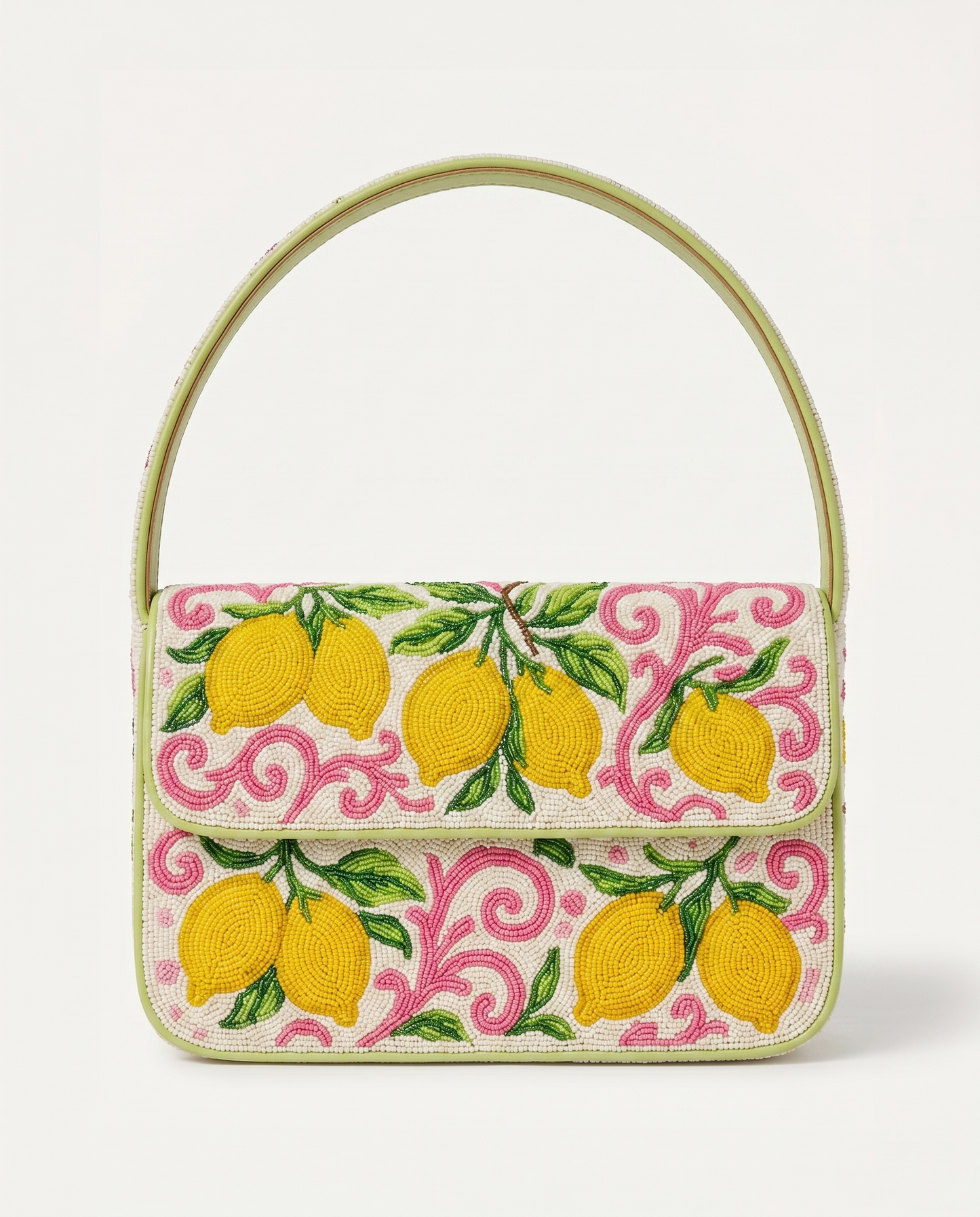 Lemon Beaded Shoulder Bag