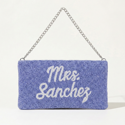 Beaded & Velvet Zipper Bridal Clutch