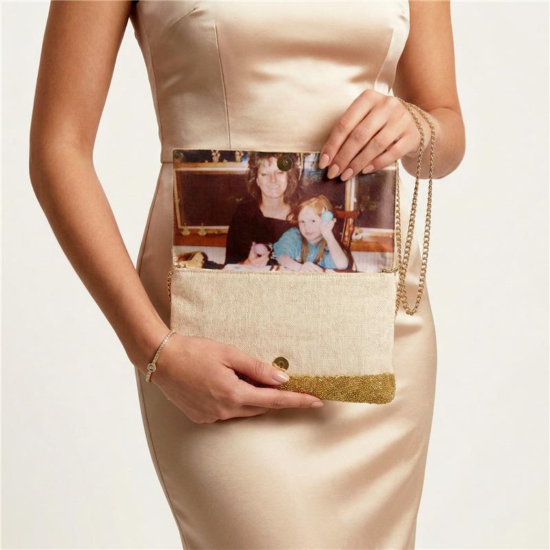 Beaded Canvas Mother of the Bride Custom Clutch - HHFC