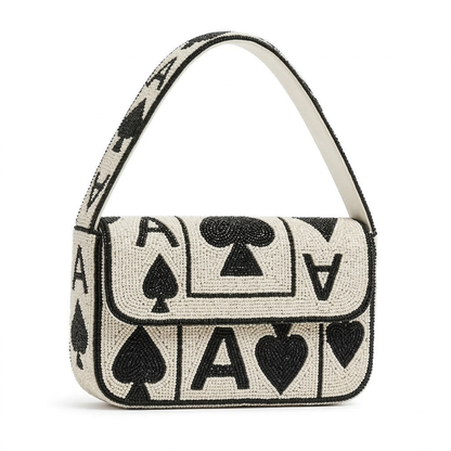 Ace of Spades Beaded Purse
