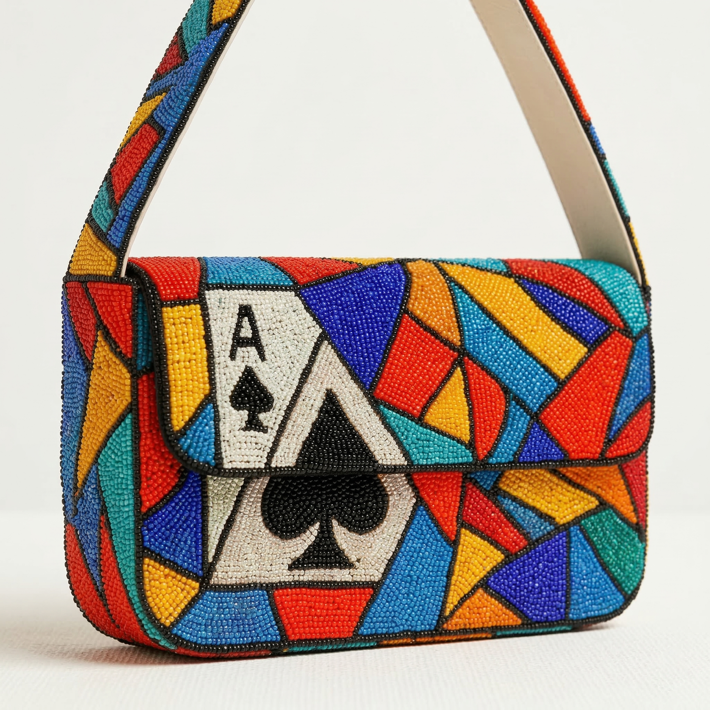 Ace of Spades Beaded Purse