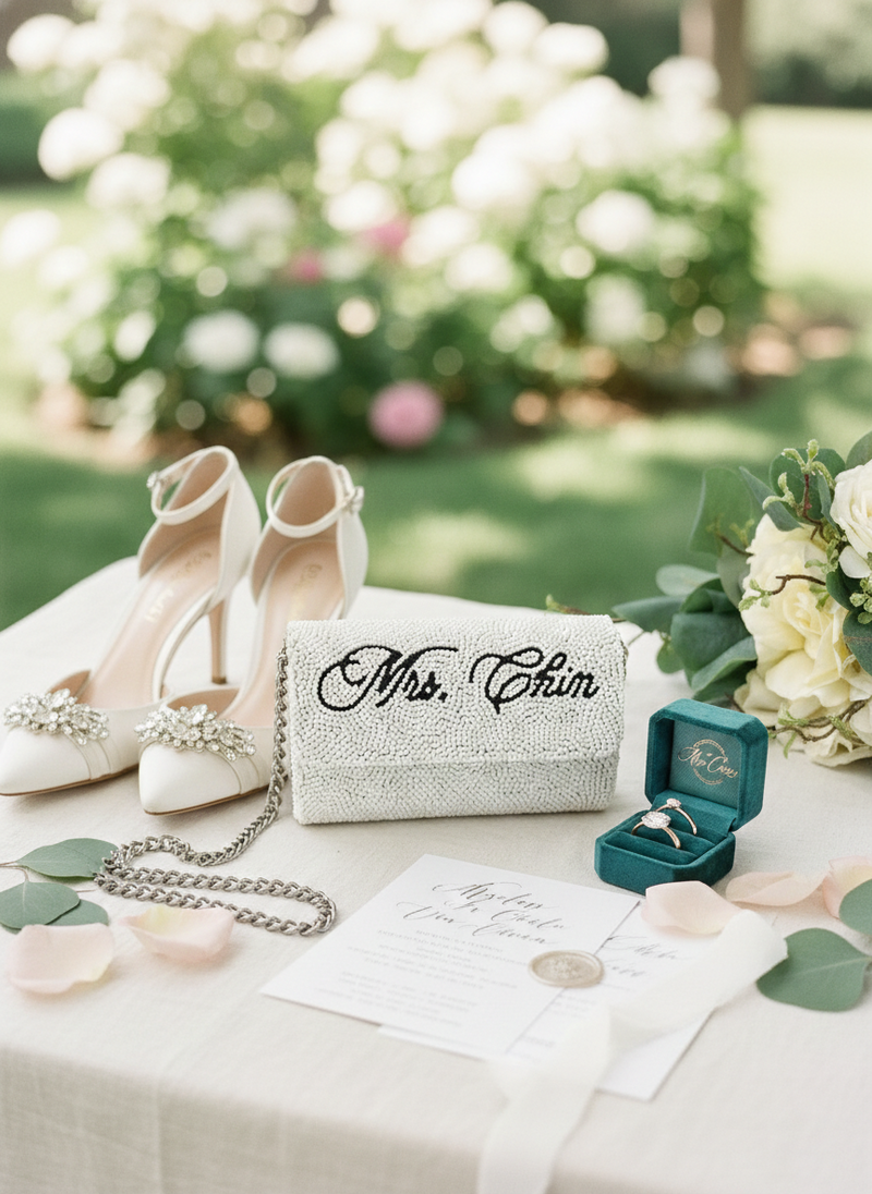 Custom Mini Beaded Bridal Clutch