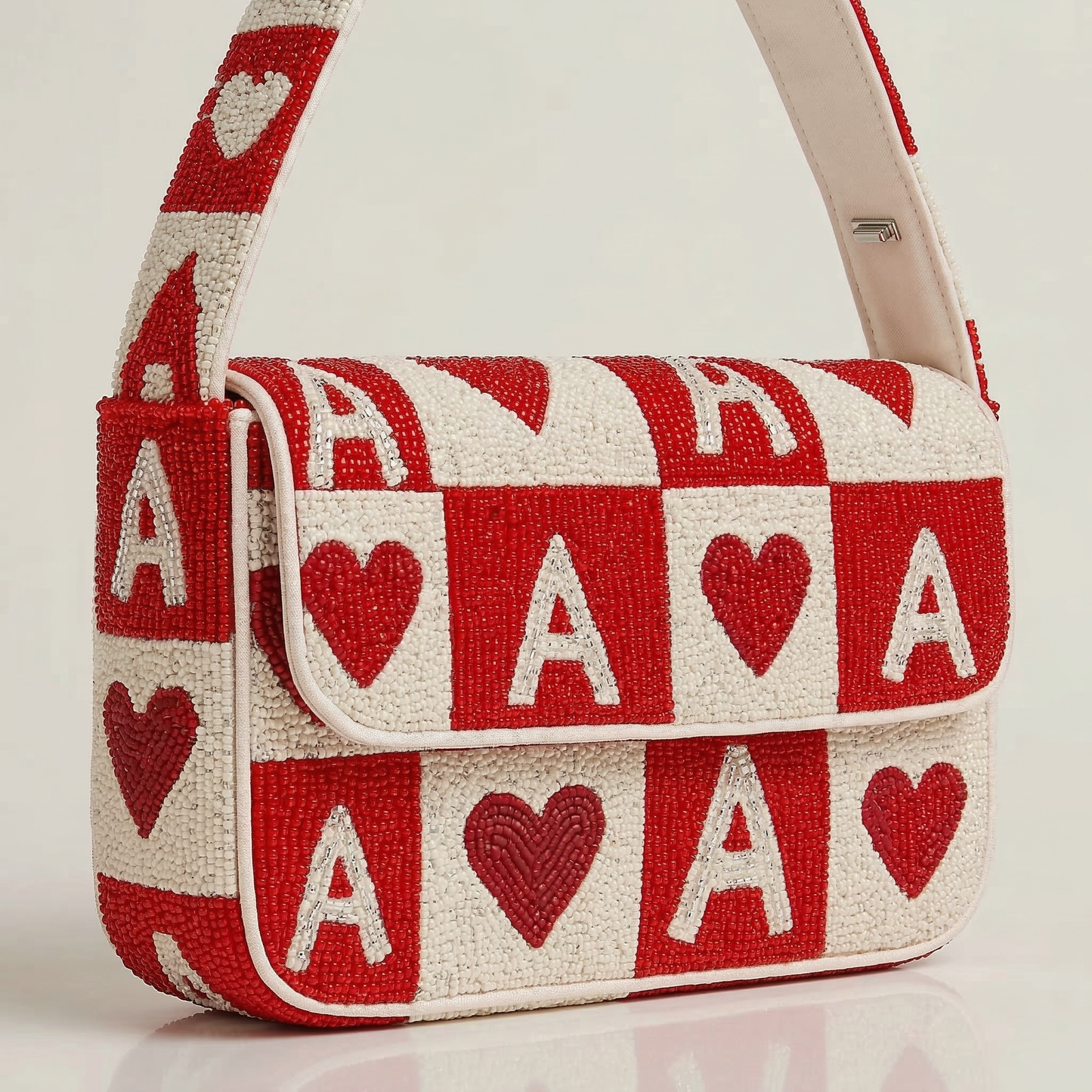 Ace of Hearts Beaded Handbag