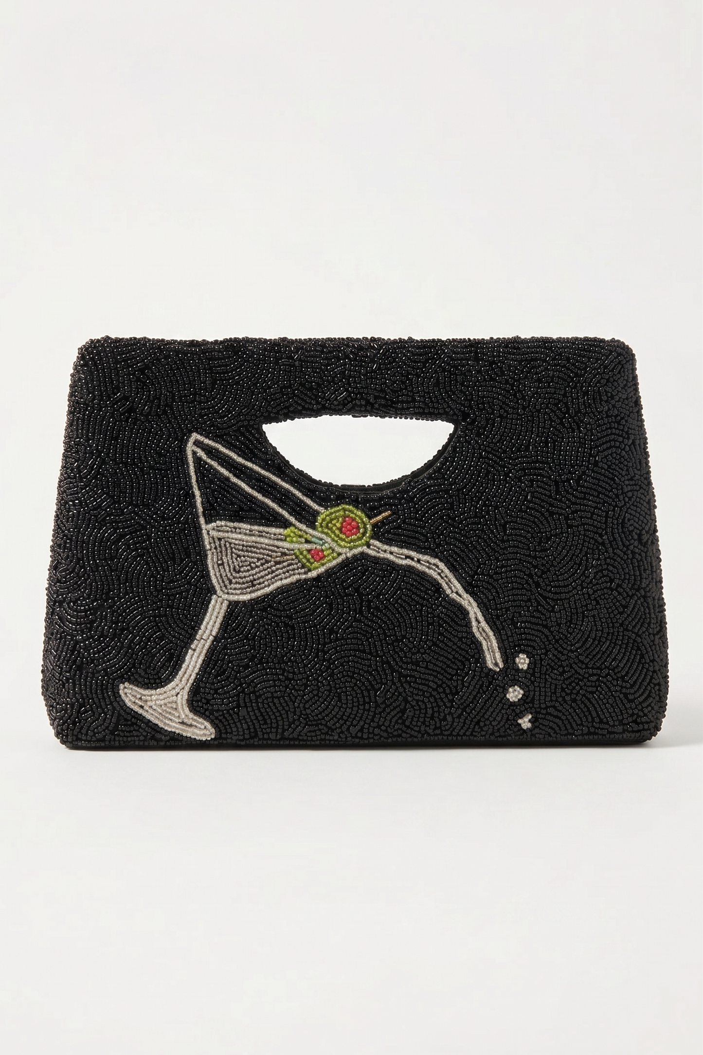 Spilling Martini Glass Beaded Clutch