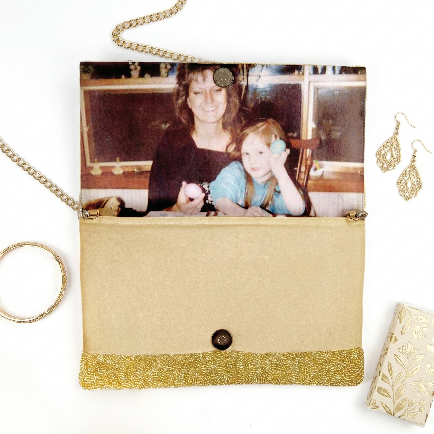 Beaded Canvas Mother of the Bride Custom Clutch - HHFC