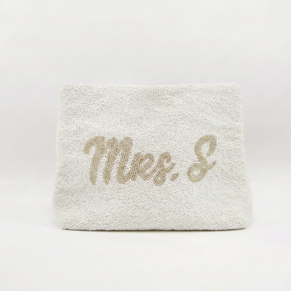 Velvet Beaded Pouch Clutch for Bride