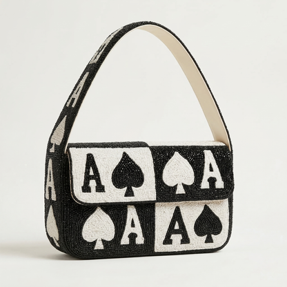 Ace of Spades Beaded Purse