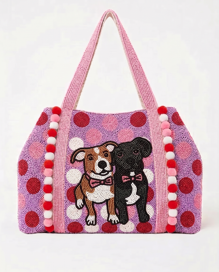Pink French Bulldog Tote Bag