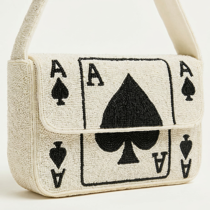 Ace of Spades Beaded Purse
