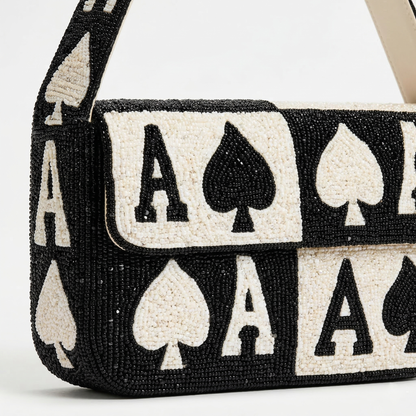 Ace of Spades Beaded Purse