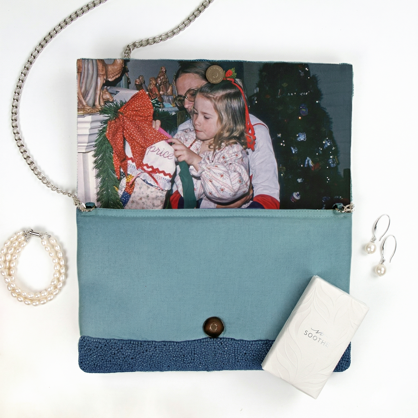 Beaded Canvas Mother of the Bride Custom Clutch - HHFC