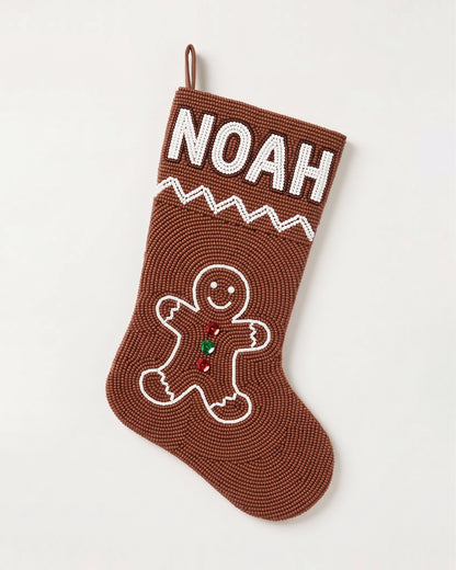 Gingerbread Beaded Stocking