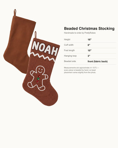 Gingerbread Beaded Stocking