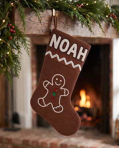 Gingerbread Beaded Stocking
