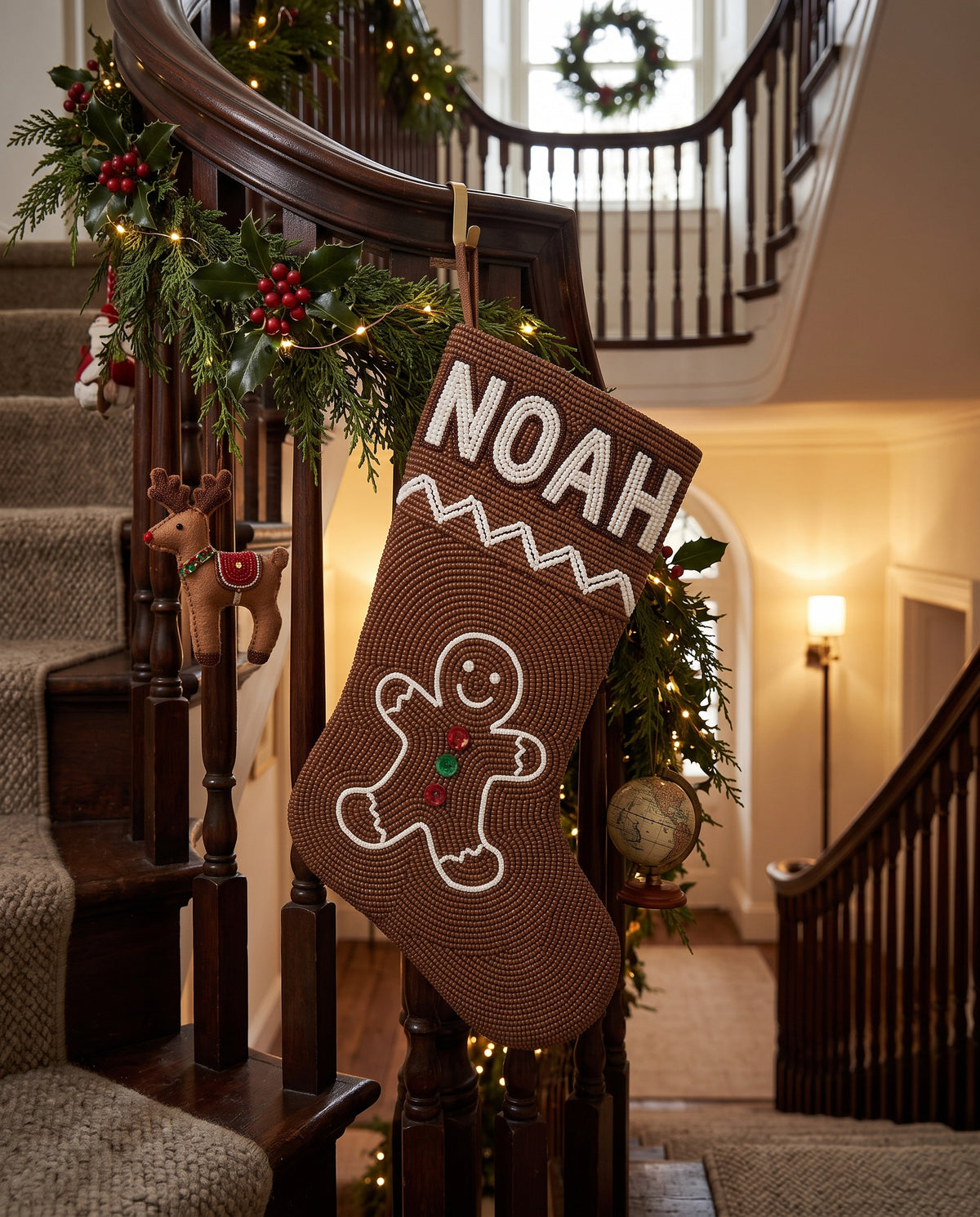 Gingerbread Beaded Stocking