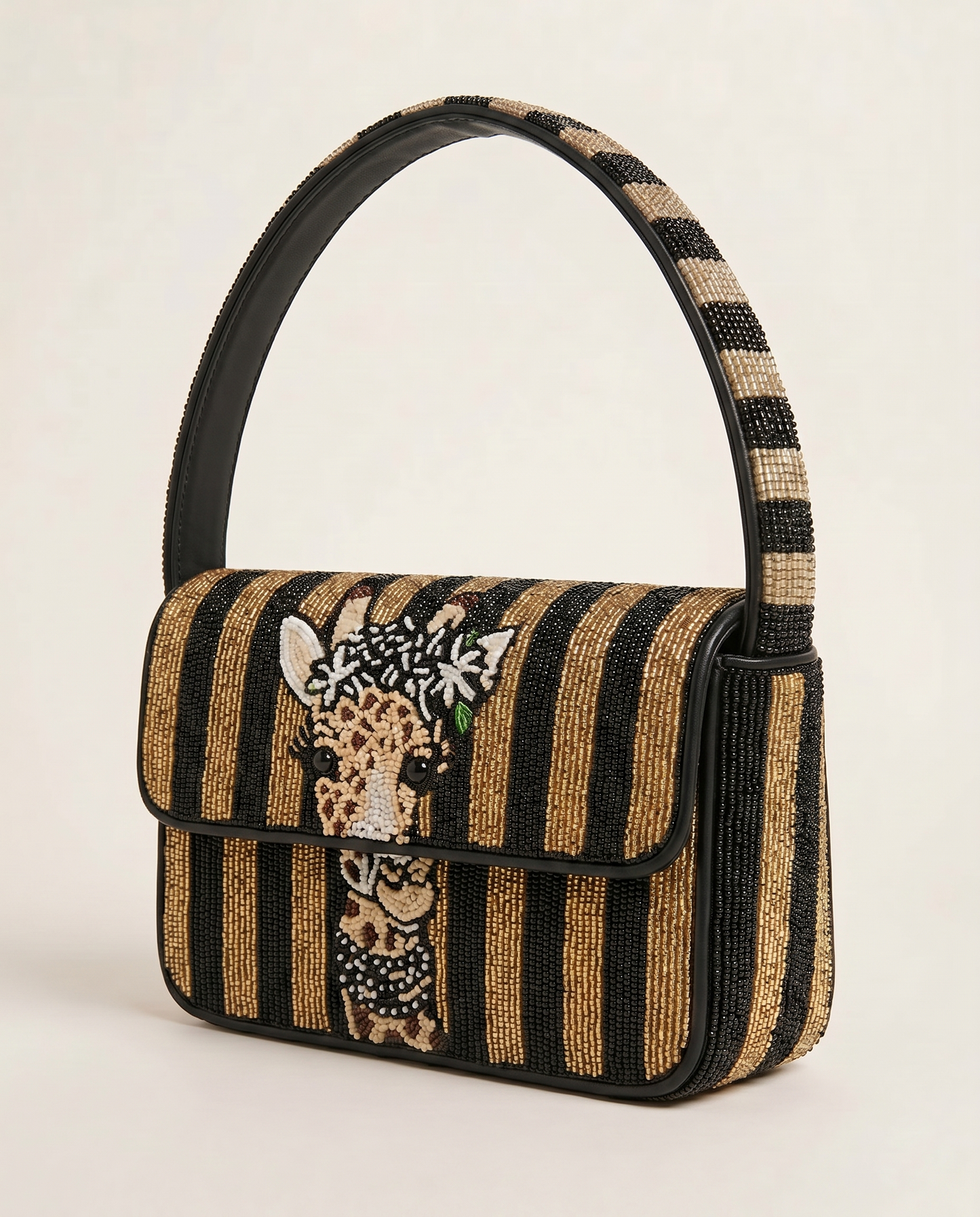 Hand-Beaded Giraffe Purse