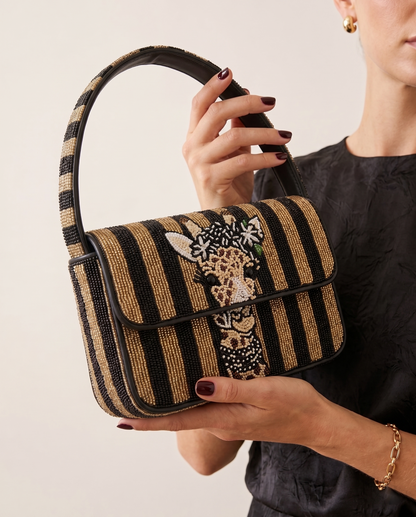Hand-Beaded Giraffe Purse