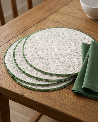 Personalized Golf Ball Beaded Placemat, Round Table Mat for Golfer Gift, Clubhouse Dining Decor, Custom Monogram Beadwork Charger