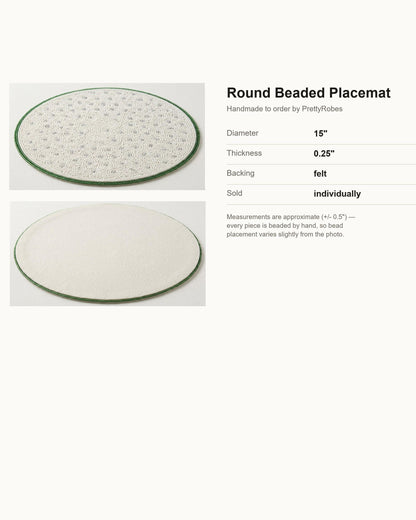 Personalized Golf Ball Beaded Placemat, Round Table Mat for Golfer Gift, Clubhouse Dining Decor, Custom Monogram Beadwork Charger