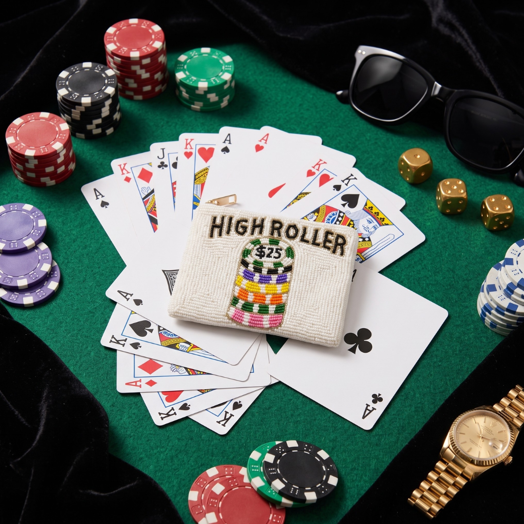 High Roller Beaded Coin Purse