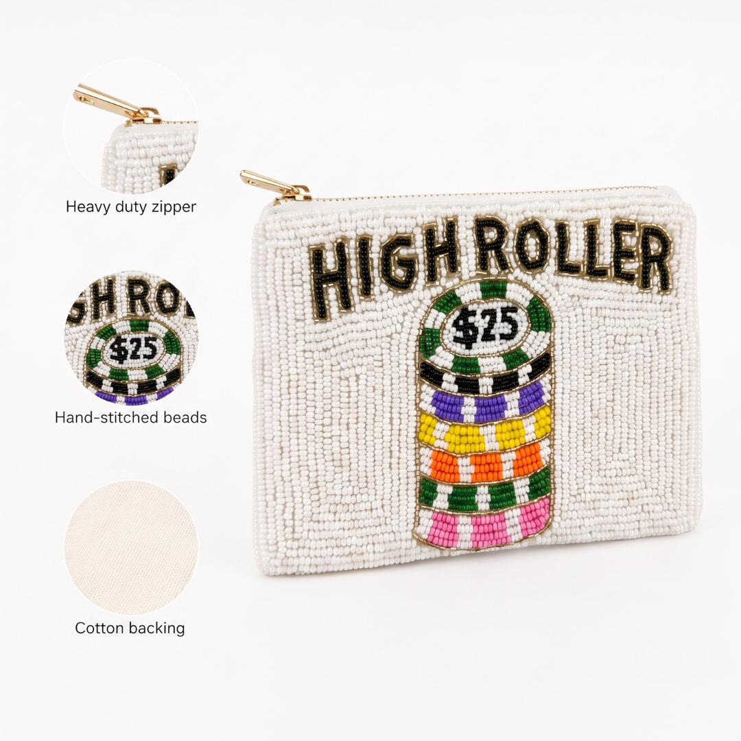 High Roller Beaded Coin Purse