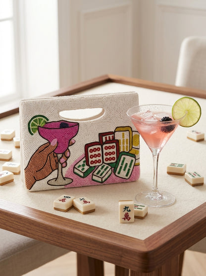 Mahjong & Martini Beaded Handbag