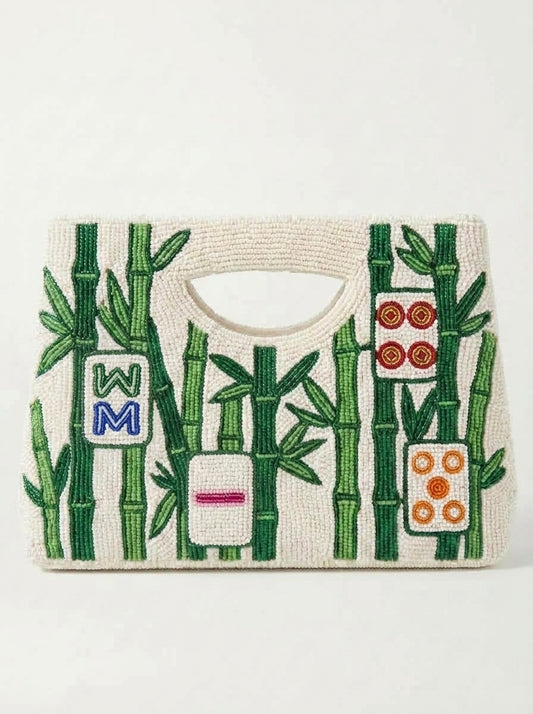 Bamboo Mahjong Beaded Handbag