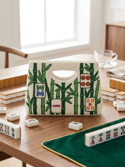 Bamboo Mahjong Beaded Handbag