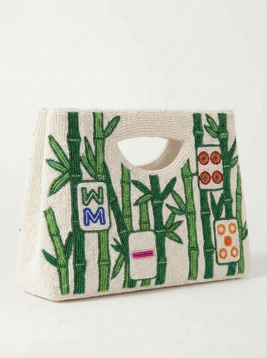 Bamboo Mahjong Beaded Handbag