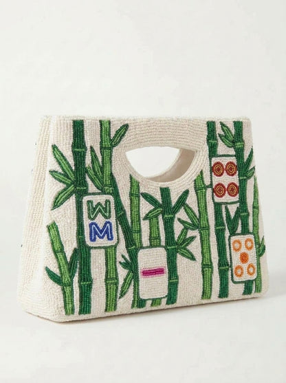Bamboo Mahjong Beaded Handbag