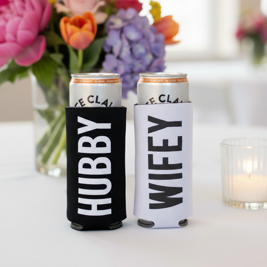 Hubby, Wifey Slim Can Coolers