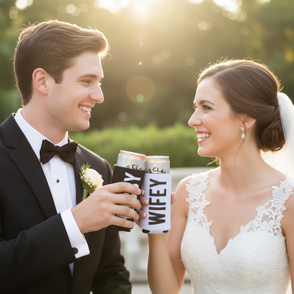 Hubby, Wifey Slim Can Coolers
