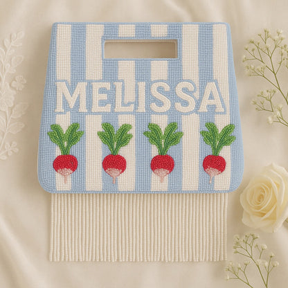 Fully Beaded Stripe Fringe Box Bag for Bride