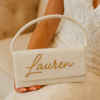 Beaded Barrel Shoulder Purse for Brides